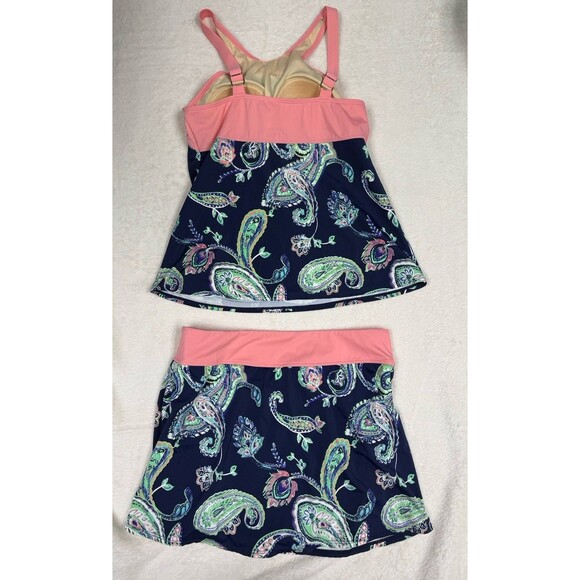 Denim & Co. Beach Paisley Tankini Wide Waistband Skirt - Colors - A375177 Modest - Picture 3 of 6
